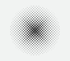 Circle halftone design element. Dots spotted black pattern. Comic style blob vector