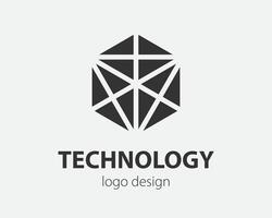 Trend logo hexagon tech design. Technology logotype for smart system, network application, crypto icon. vector