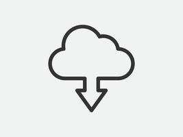 Technology icon cloud computing connection. Big data global server. Line design symbol. vector