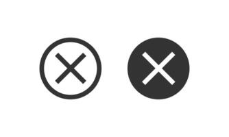 Close icon sign. Cancel symbol web design. Error, denied, avoid or wrong data button. vector