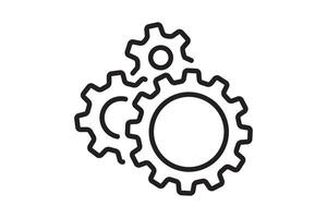 Setting icon with work cog gear element. Cogweel mechanism symbol. vector
