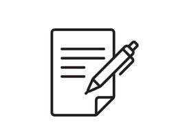 Note icon sign. Paper message or document page. vector
