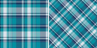 Fabric background seamless of textile plaid pattern with a check texture tartan . Set in sea colors for decorative pillows in bedroom . vector