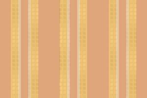 Dining room texture fabric stripe, vibrant lines seamless. Printing background pattern vertical textile in orange and yellow colors. vector