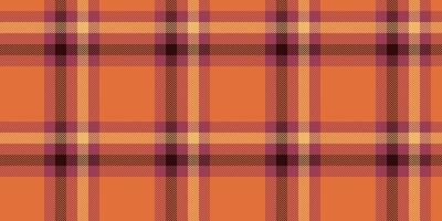 Tiny seamless pattern, contour plaid tartan fabric. Panel background textile check texture in orange and red colors. vector