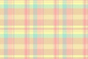 Old-fashioned seamless check tartan, preppy plaid textile fabric. Mid background texture pattern in light and red colors. vector