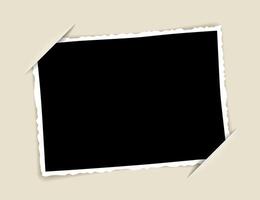 Cuts in the paper for attaching a photo template. illustration vector