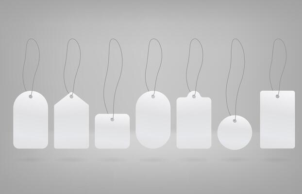 Labels design. White label shapes template.