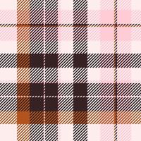 1940s tartan texture plaid, neat check pattern background. Linen fabric textile seamless in white and dark colors. vector