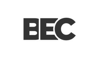 BEC logo design template with strong and modern bold text. Initial based logotype featuring simple and minimal typography. Trendy company identity. vector