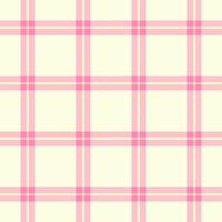 Repetitive seamless texture check, trade plaid pattern . Patterned textile background fabric tartan in pink and light yellow colors. vector