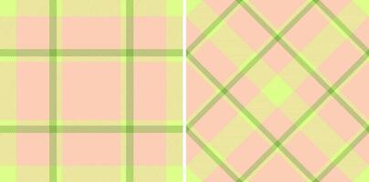 Plaid pattern textile of tartan check with a seamless texture fabric background. Set in retro colors for school uniform trends. vector