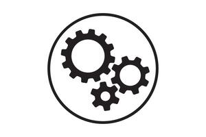 Setting icon with work cog gear element. Cogweel mechanism symbol. vector