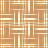 Conceptual check plaid fabric, postcard background tartan seamless. Close-up textile pattern texture in orange and light colors. vector