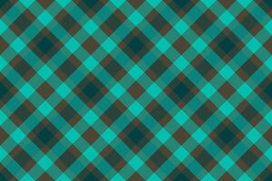 Jersey check pattern fabric, graphic textile plaid tartan. Masculine background seamless texture in dark and teal colors. vector