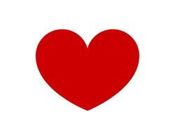 Red shape love heart icon isolated on white background. vector