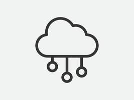 Technology icon cloud computing connection. Big data global server. Line design symbol. vector