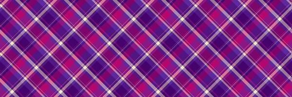 Herringbone seamless pattern background, african tartan texture fabric. Indoor plaid textile check in violet and magenta colors. vector