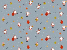 Christmas seamless pattern with Santa Claus and gifts. Fun winter background for wrapping paper, greeting card, New Year web page or landing. vector