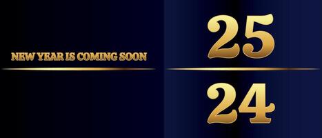 Luxurious New Year countdown card with golden numbers and festive message for welcoming 2025 in elegant style vector