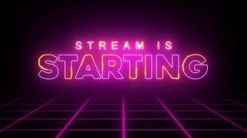 Starting Streaming Soon Stream Background 80s Retro Grid Motion Graphic video