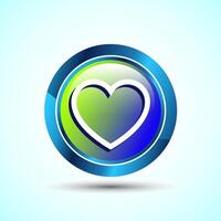 Love Icon Button Design Illustration, Heart Sign Colorful Button vector