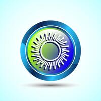 Sun Icon Design Illustration Colorful Button Design vector