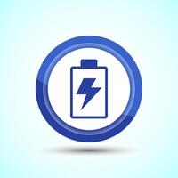 Power, Battery Icon Design Illustration, Icon For Web and mobile application, Blue Color Button vector