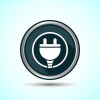 Electricity, Power, Plug Icon Design Illustration, Icon For Web and mobile application, Gray Shadow Button Design vector
