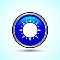 Sun Icon Design Illustration Glossy Button vector
