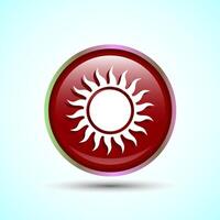 Sun Icon Design Illustration Round Button Design vector