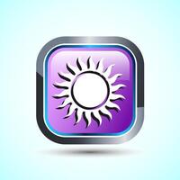 Sun Icon Design Illustration Square Button Design vector