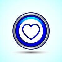 Love Icon Button Design Illustration, Glossy Button vector
