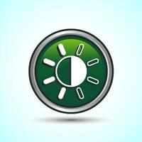 Sun Icon Design Illustration Green Round Button Design vector