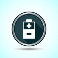 Power, Battery Icon Design Illustration, Icon For Web and mobile application, Gray Shadow Button Design vector