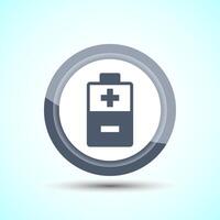 Power, Battery Icon Design Illustration, Icon For Web and mobile application, Gray Color Button Design vector