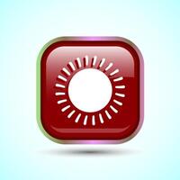 Sun Icon Design Illustration Square Button Design vector