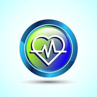 Heartbeat pulse Icon Design Illustration, Icon For Web and mobile application, Blue Round Button Design vector