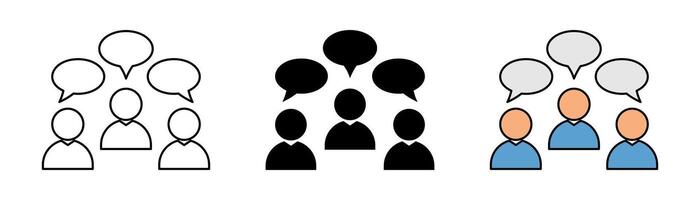 collection of discussion icons, dialogue symbols. modern design isolated on white background vector