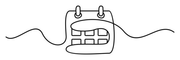 continuous line drawing of calendar symbol. abstract line art illustration vector