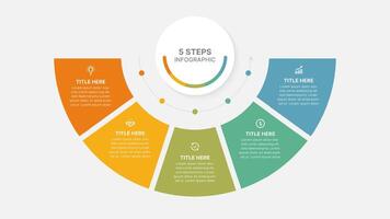 Modern Circular Cycle Infographic Design Template with 5 Data Points vector