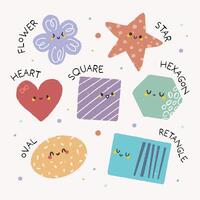 flat design cute colorful shape poster vector
