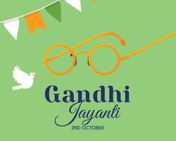 Gandhi Jayanti minimal background with round sunglasses. International Non-Violence Day October 2 vector