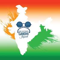 Grunge style gandhi jayanti banner with goggle with map design vector