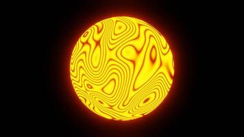 3D Abstract wavy lines glowing background. Abstract liquid pattern modern background, Voronoi texture seamless loop video