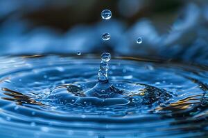 High-Resolution Splashing Water Droplets with Ripples - Perfect for Nature, Fluid Dynamics, and Water-Themed Designs photo