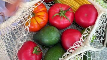 Discover Fresh Garden Produce in a Convenient Reusable Net Bag for Your Culinary Needs video