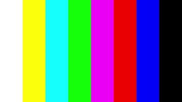 Color bars on a TV monitor without signal. Noisy and distorted. Not working, Distortions and Interferences on the TV screen. Color frame to customize the colors of the TV. 4k color bar. video