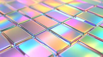 A colorful pattern of squares is displayed on a dark background. photo