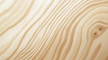 A wooden surface with a grainy texture. The wood appears to be of a light color, possibly beige or tan. The grain of the wood is visible, with some lines and patterns that create a sense of depth photo